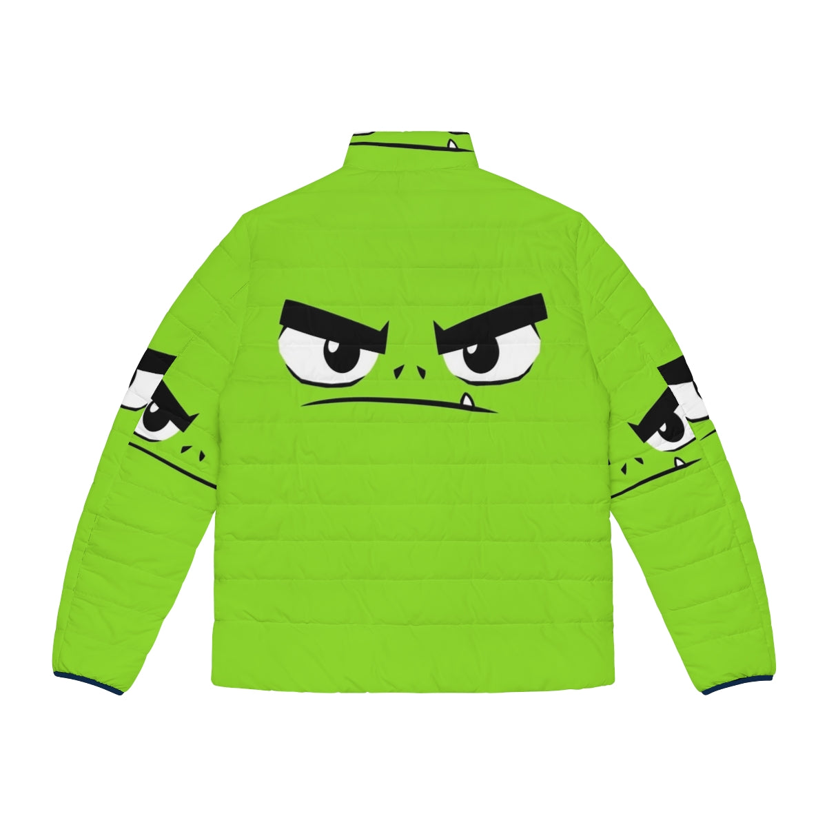 Beast Boy-inspired puffer jacket with a fierce, green monster design - Back