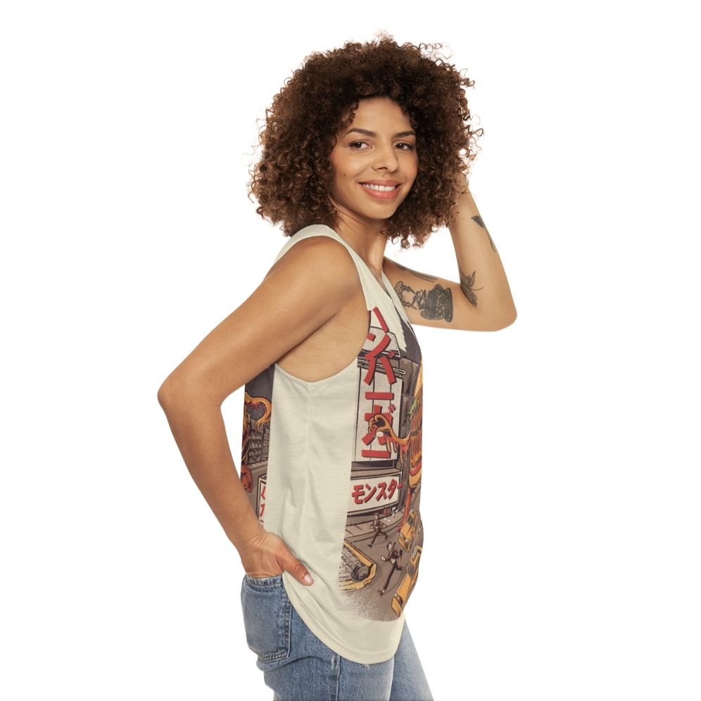 Burgerzilla anime-inspired unisex tank top - women side