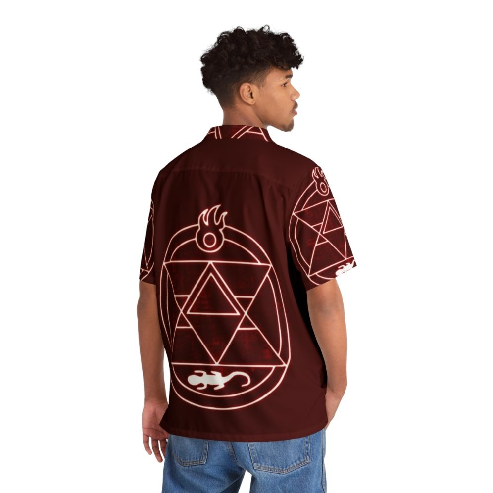 Flame Alchemist Hawaiian Shirt with Fullmetal Alchemist Inspired Design - People Back