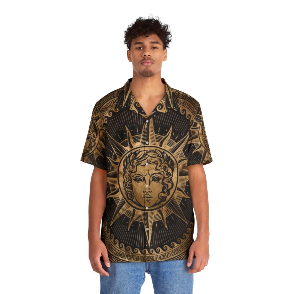 Apollo Sun God Greek Key Hawaiian Shirt - Lifestyle