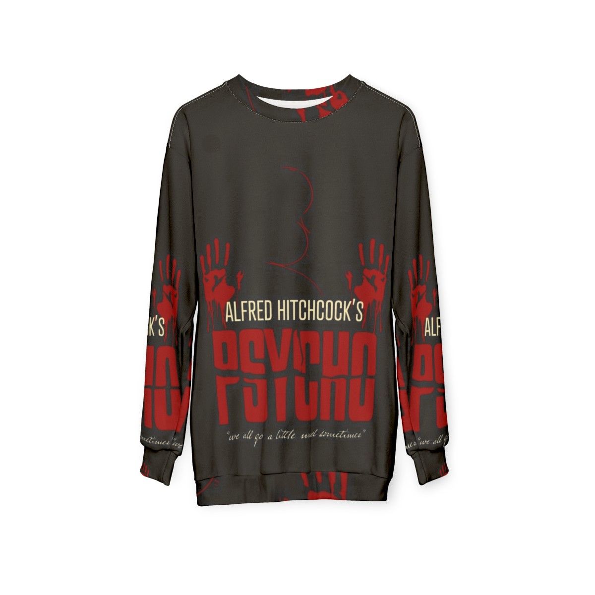 Alfred Hitchcock Psycho Movie Themed Sweatshirt - hanging