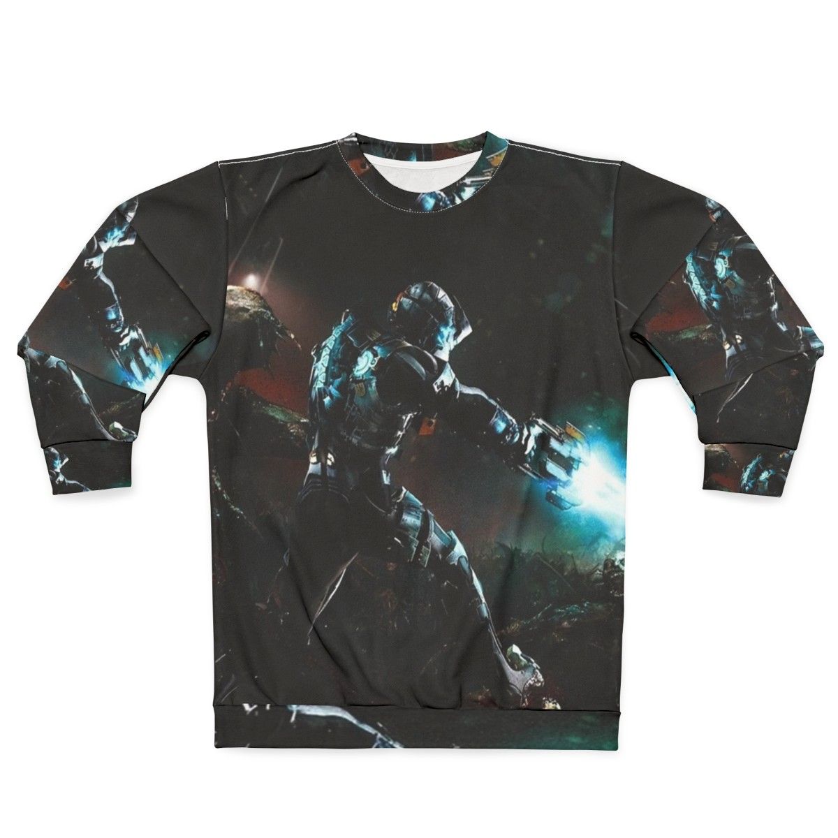 Dead Space Themed Sweatshirt with Iconic Video Game Imagery