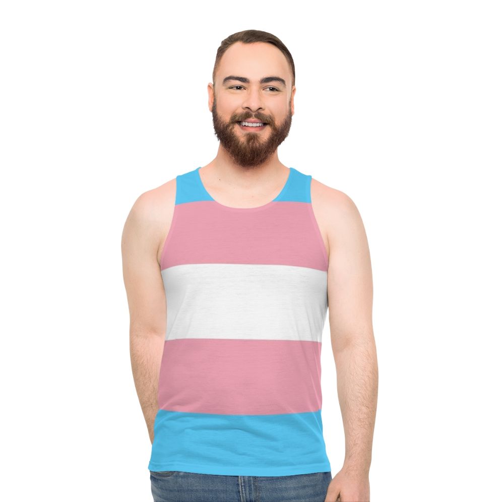 Transgender pride flag unisex tank top - men