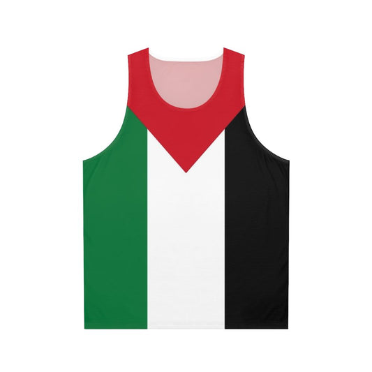 Unisex tank top featuring the Palestinian flag