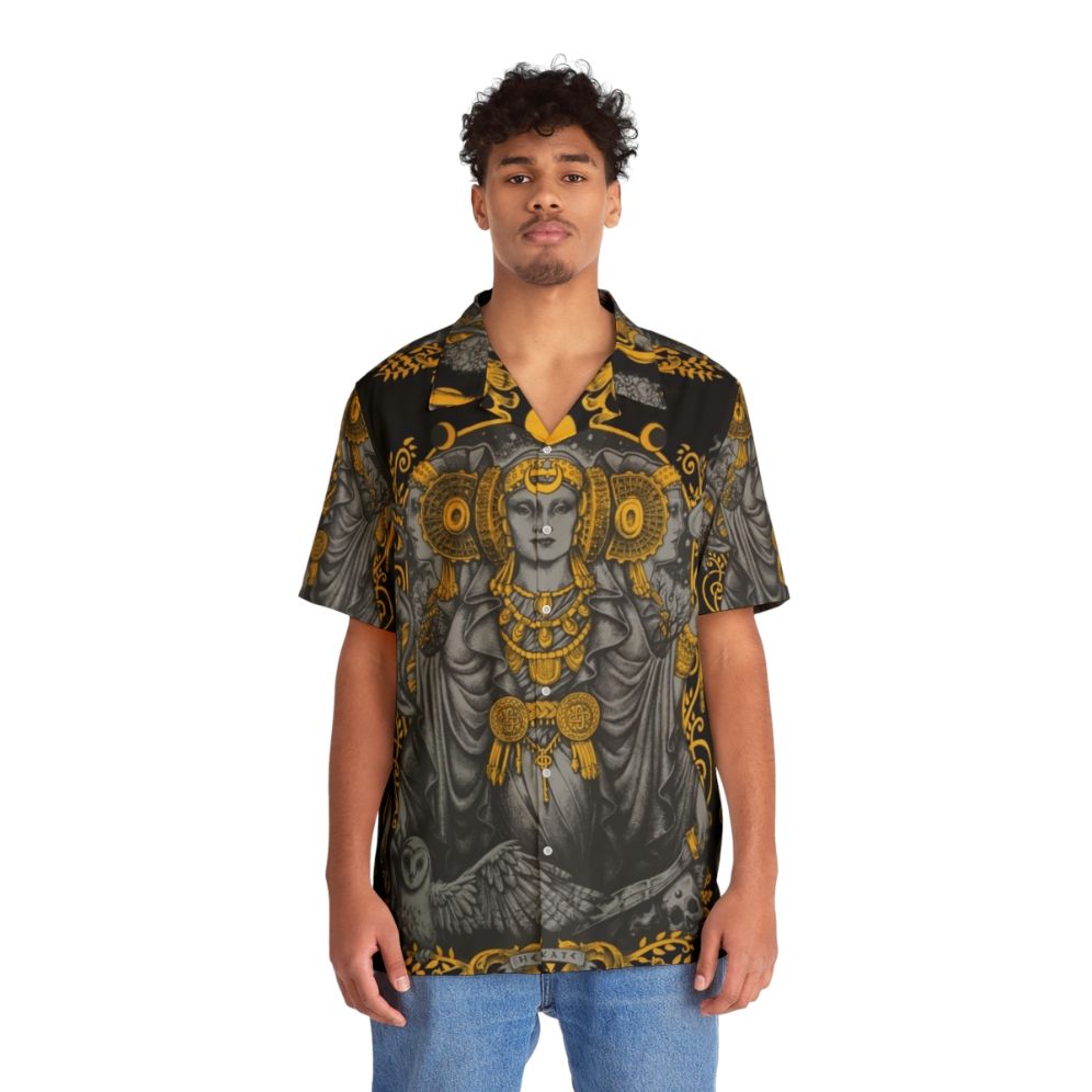 Iberian Hecate Gray Halloween Hawaiian Shirt - People Front