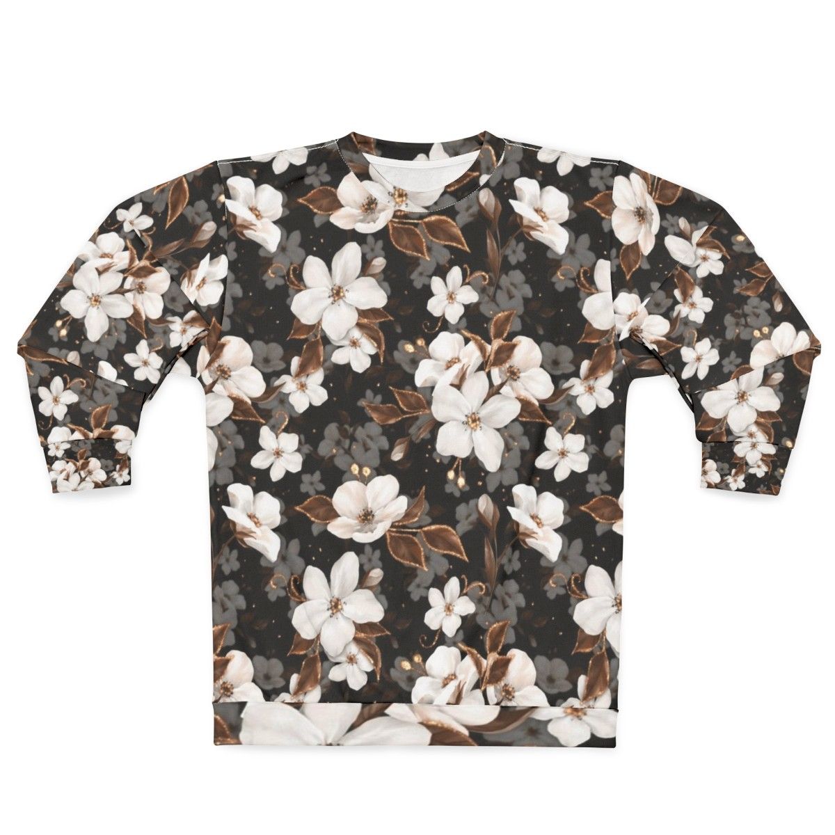 Floral sweatshirt with apple flower pattern