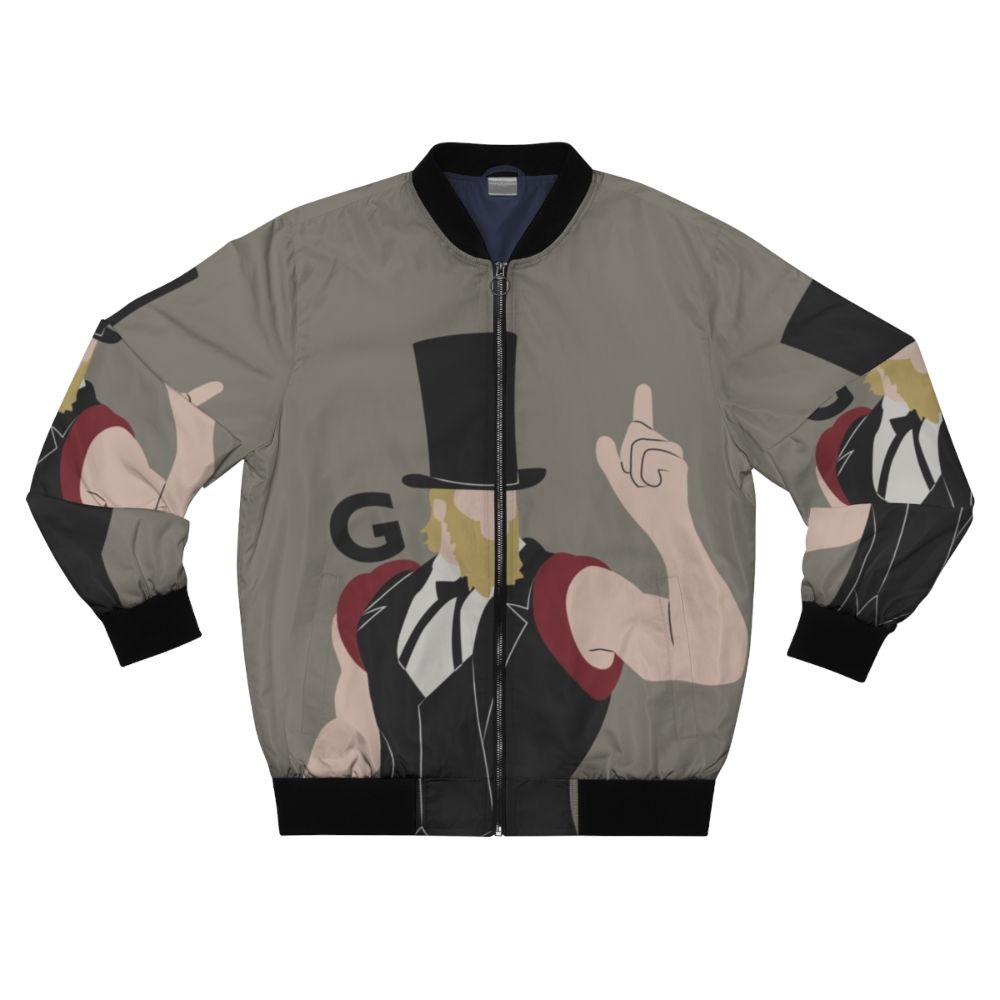 Street Fighter Minimalist Bomber Jacket with Vector Trace Design