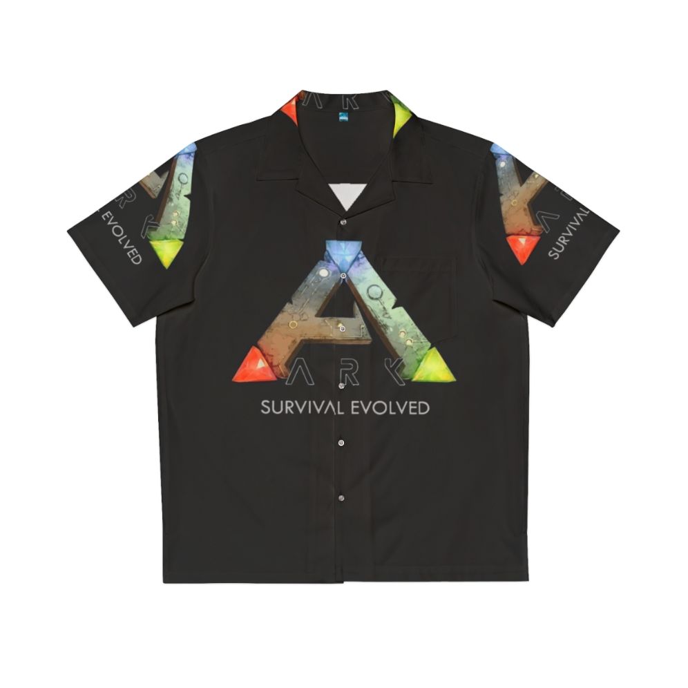 Ark Survival Evolved Hawaiian Shirt featuring dinosaurs and tropical design