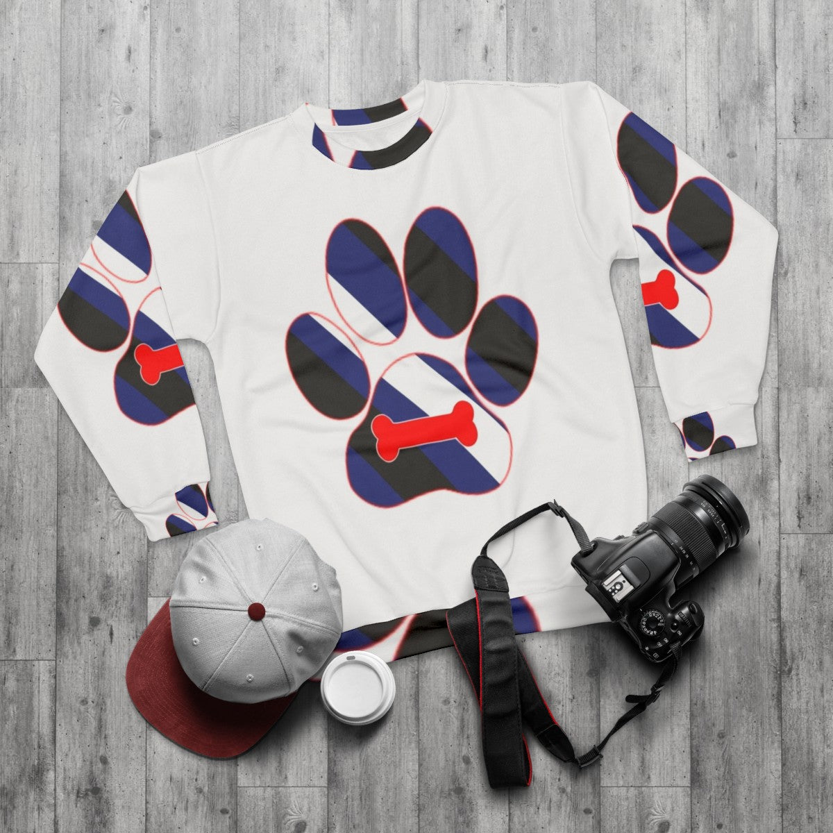 Puppy play paw pride sweatshirt - flat lay