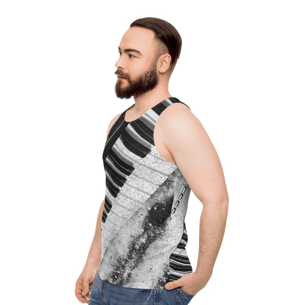 Minimalist synth power unisex tank top - men side