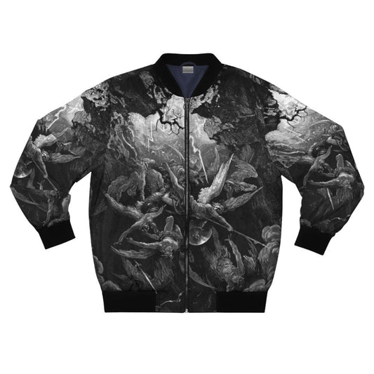 Bomber jacket featuring Gustave Doré's illustration of the Mouth of Hell from John Milton's 'Paradise Lost'