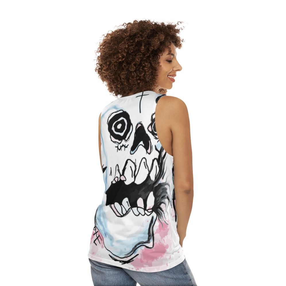 Lil Peep Die Skull Unisex Tank Top - women back