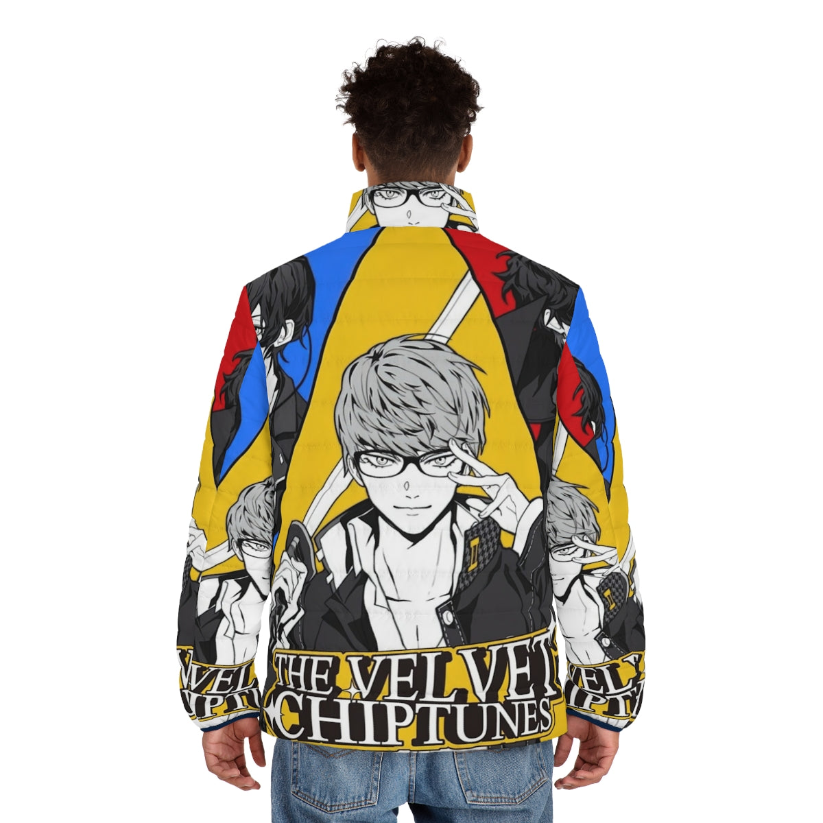 Velvet Chiptunes Puffer Jacket - vintage Japanese-inspired electronic music fashion - men back