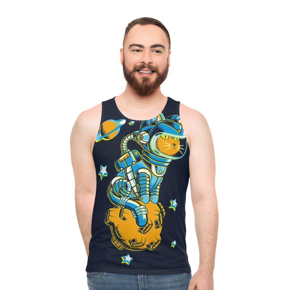 Cosmic Cat Unisex Space Tank Top - men