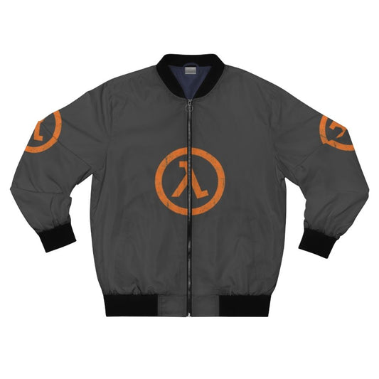 Half Life Lambda Symbol Gaming Bomber Jacket with Gordon Freeman design