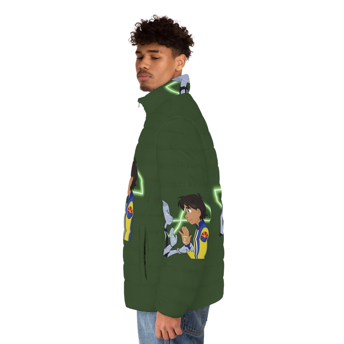 Infinity Train Cartoon Network Inspired Puffer Jacket - men side left