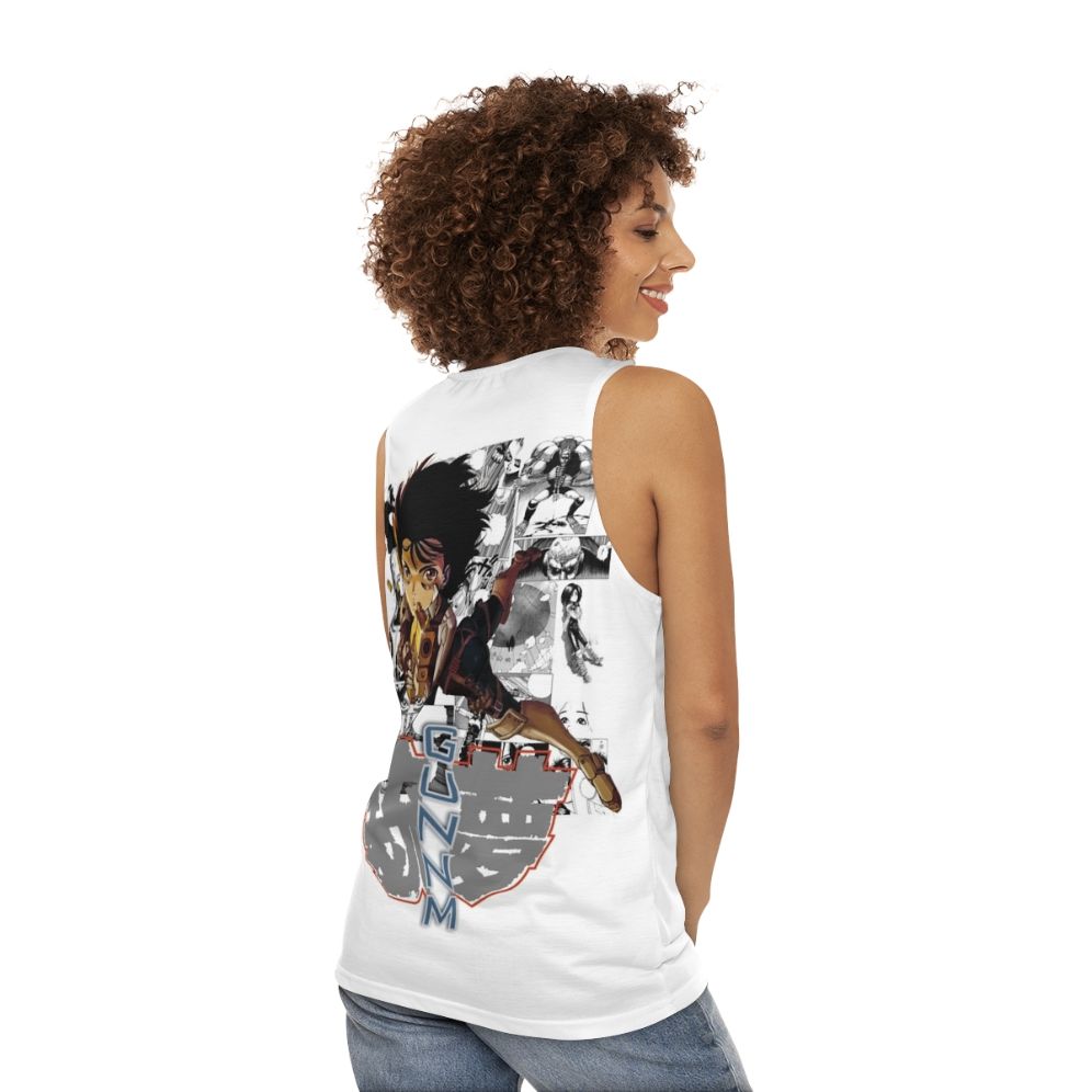 Unisex cyberpunk anime tank top - women back