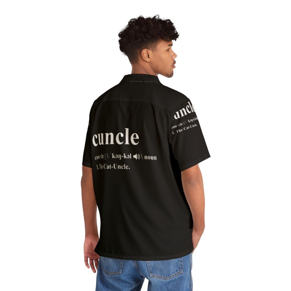 Hilarious Cat Uncle "Cuncle" Hawaiian Shirt - People Back