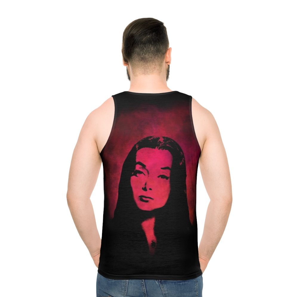 Morticia Addams inspired gothic unisex tank top - men back