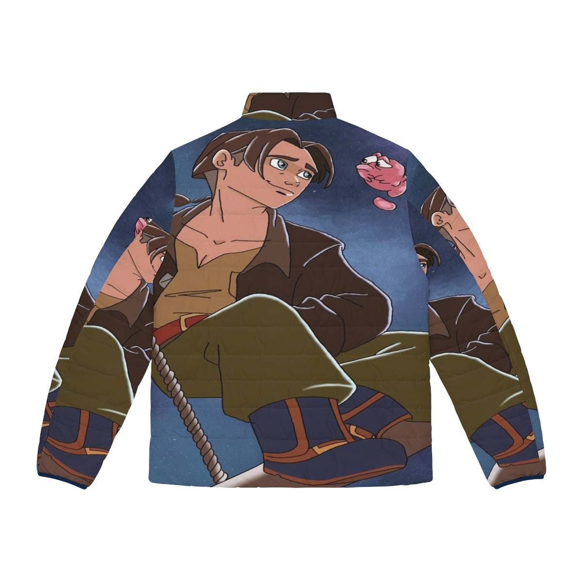 Treasure Planet inspired puffer jacket with space and galaxy graphics - Back