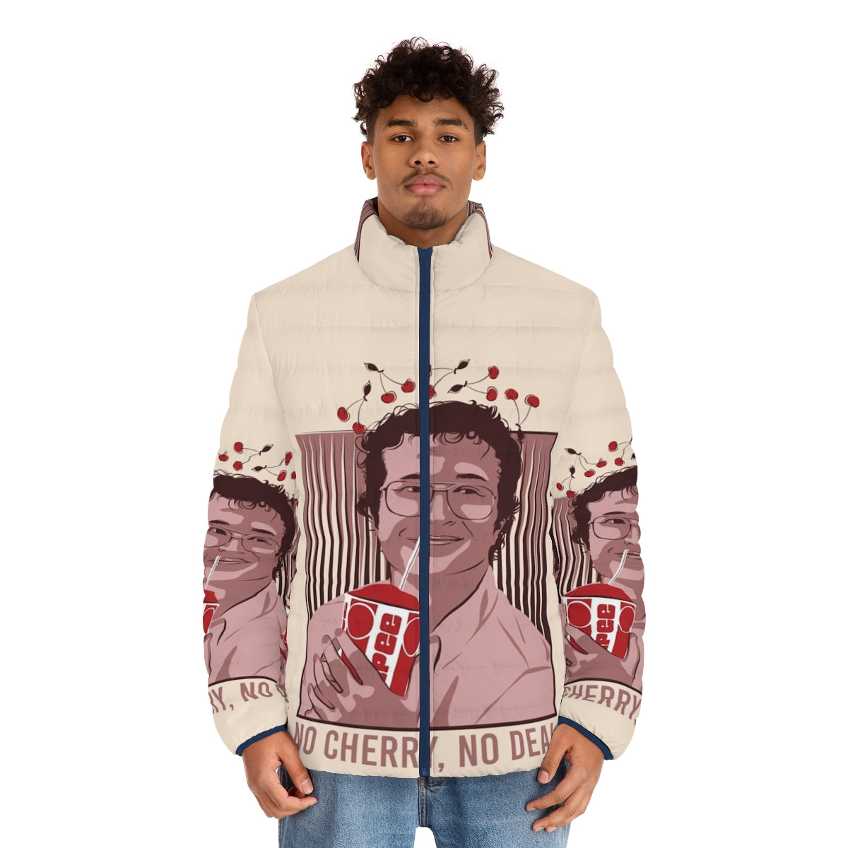 Alexei Smirnoff Puffer Jacket featuring Stranger Things Demogorgon and Upside Down design - men front