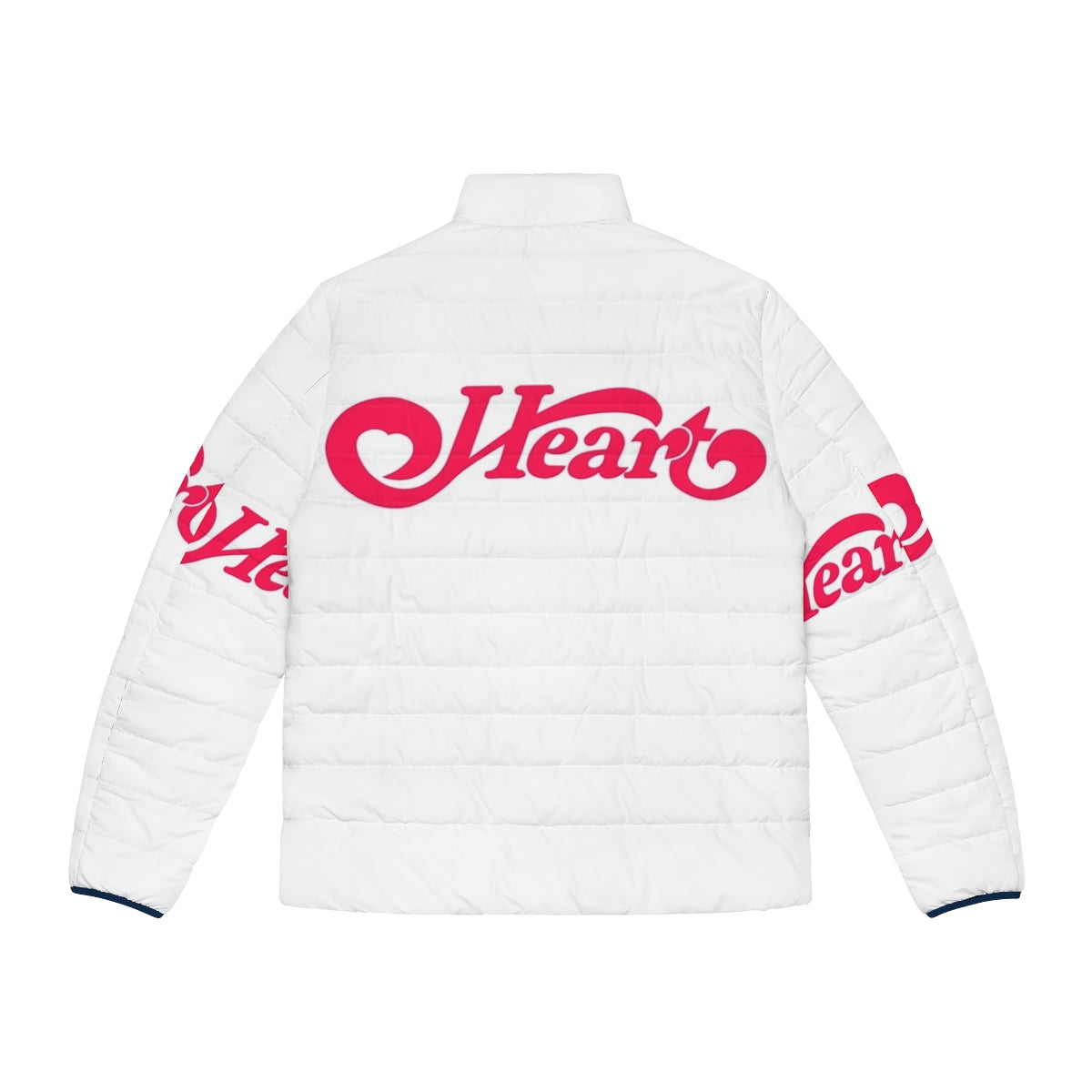 Heart Band Puffer Jacket with music band logo design - Back