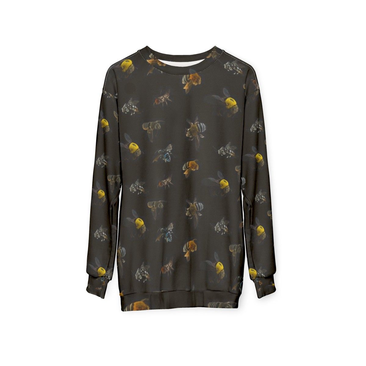 Native Australian bees botanical pattern sweatshirt - hanging