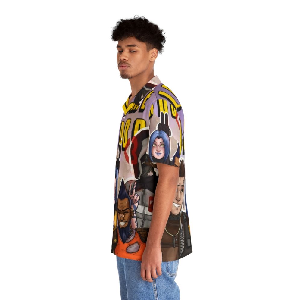 Borderlands Hawaiian Shirt with Tropical Borderlands Themed Print - People Left