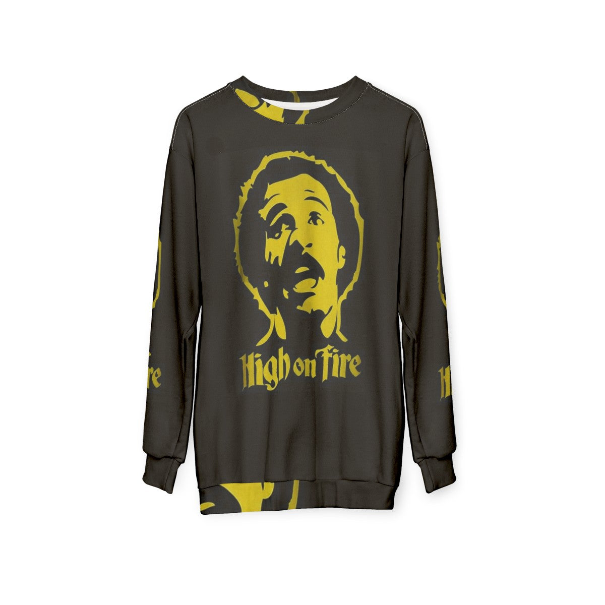 High On Fire Logo Sweatshirt - Heavy Metal Band Merchandise - hanging