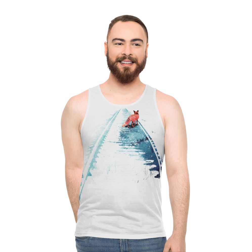 Watercolor animal art unisex tank top - men