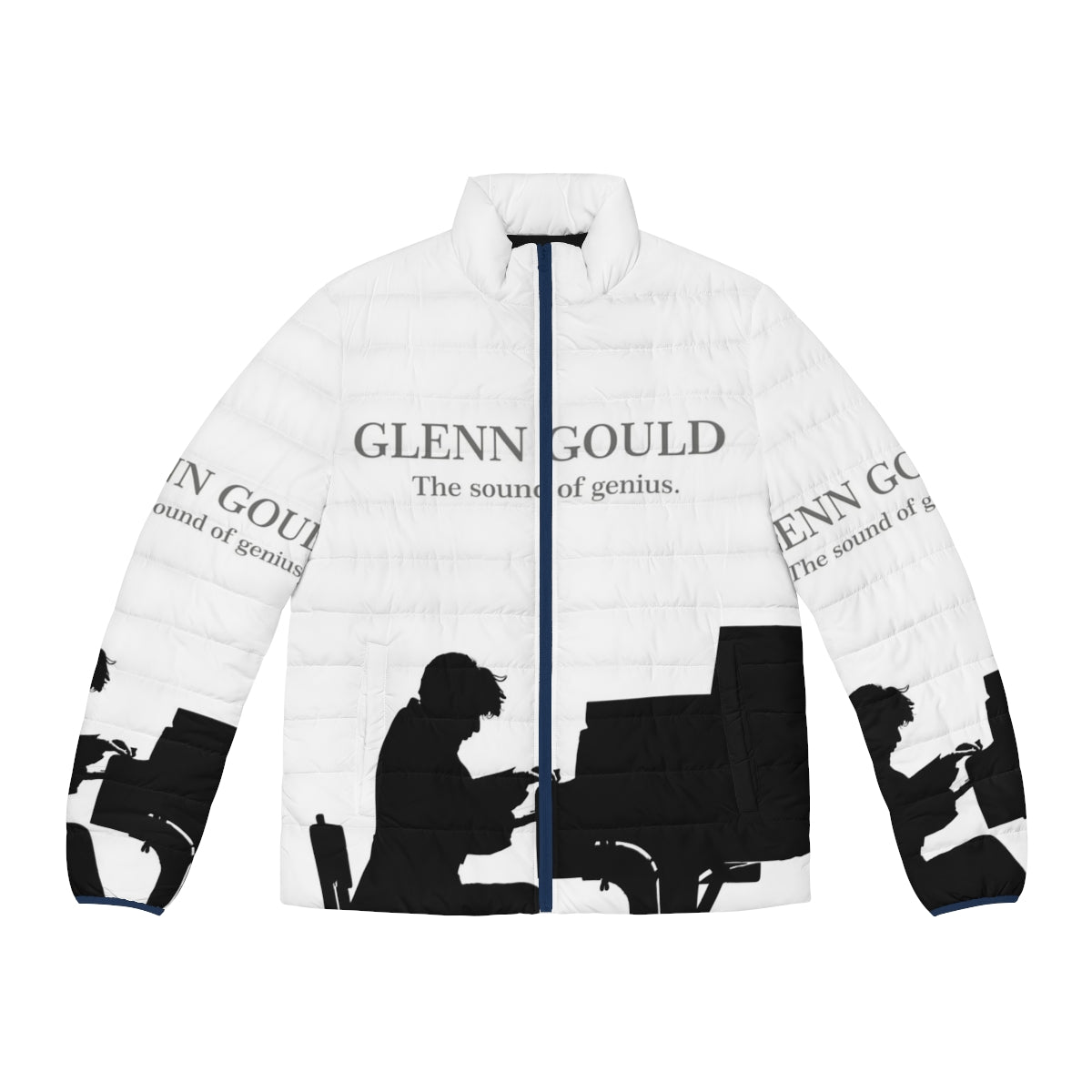 Glenn Gould, a renowned classical pianist, playing the piano in a puffer jacket.