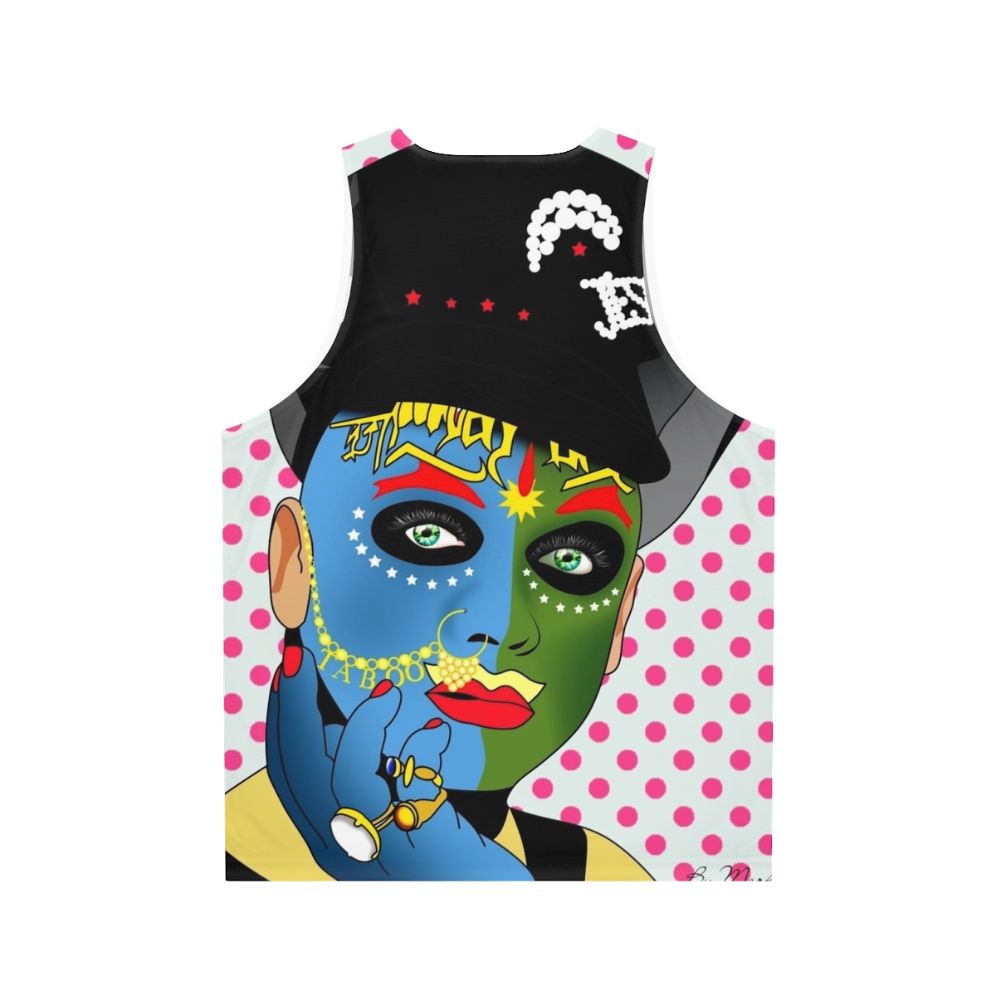 Leigh Bowery Inspired Unisex Tank Top with Vibrant Pop Art Graphic - Back