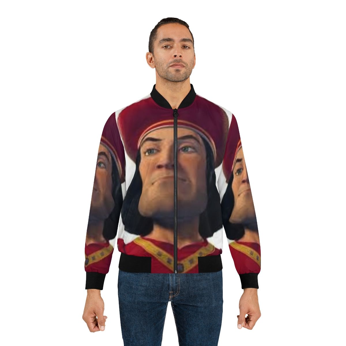 Lord Farquaad Bomber Jacket with Shrek Inspired Meme Design - Lifestyle