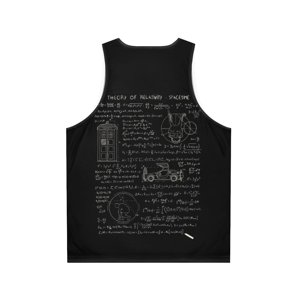 Unisex tank top with theory of relativity and spacetime design - Back