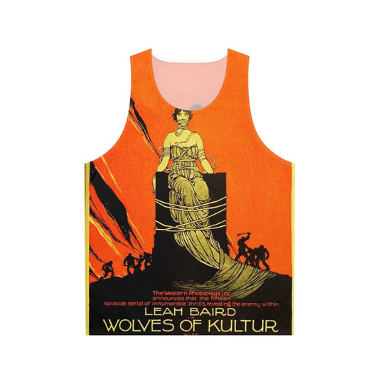 Vintage silent movie "Wolves of Kultur" unisex tank top