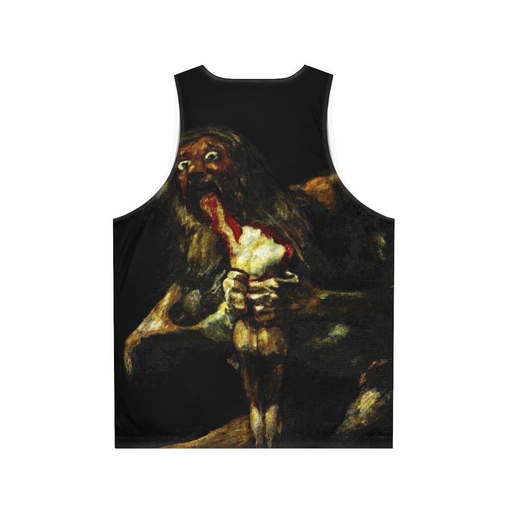 Saturn Devouring His Son - Goya Painting Unisex Tank Top - Back