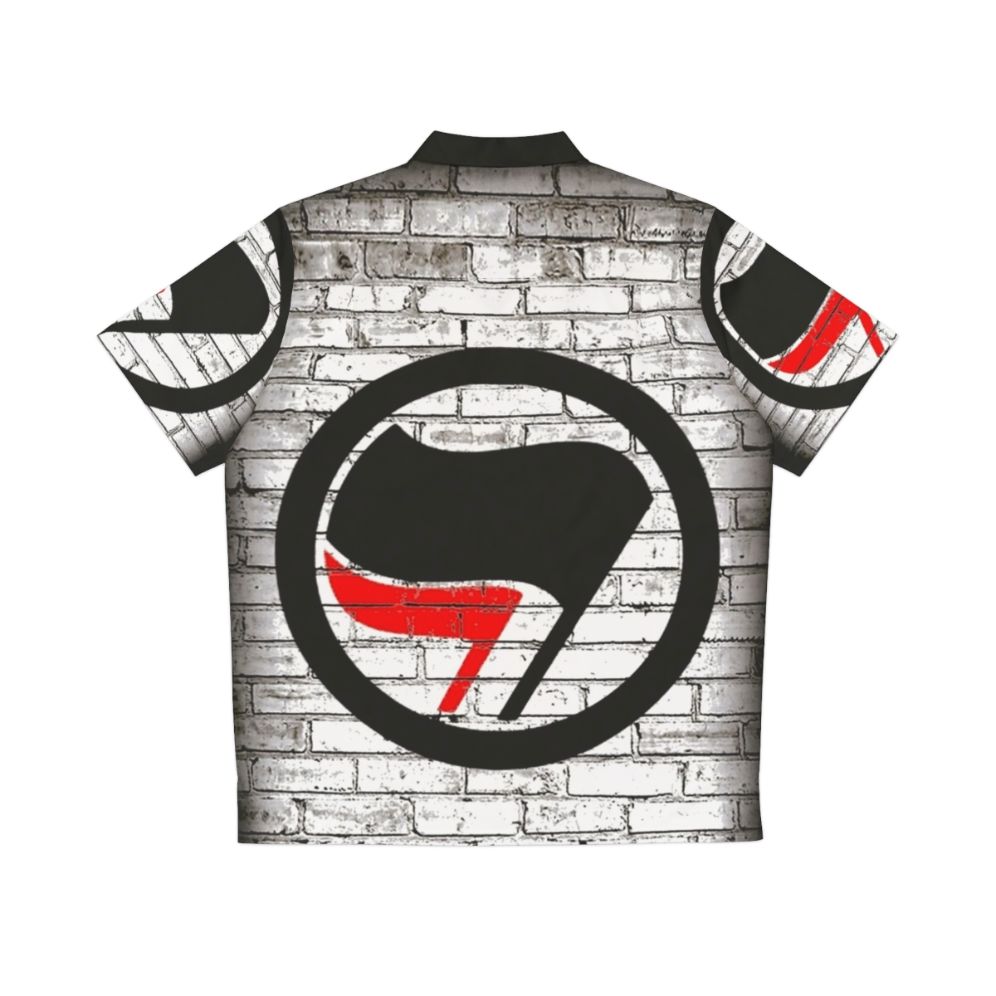 Antifa Inspired Graffiti Style Hawaiian Shirt - Back