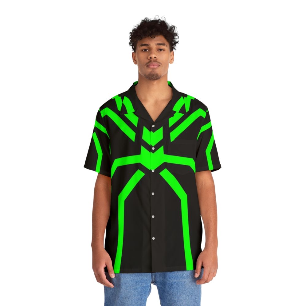 Stealth Spider Green Hawaiian Shirt - People Front