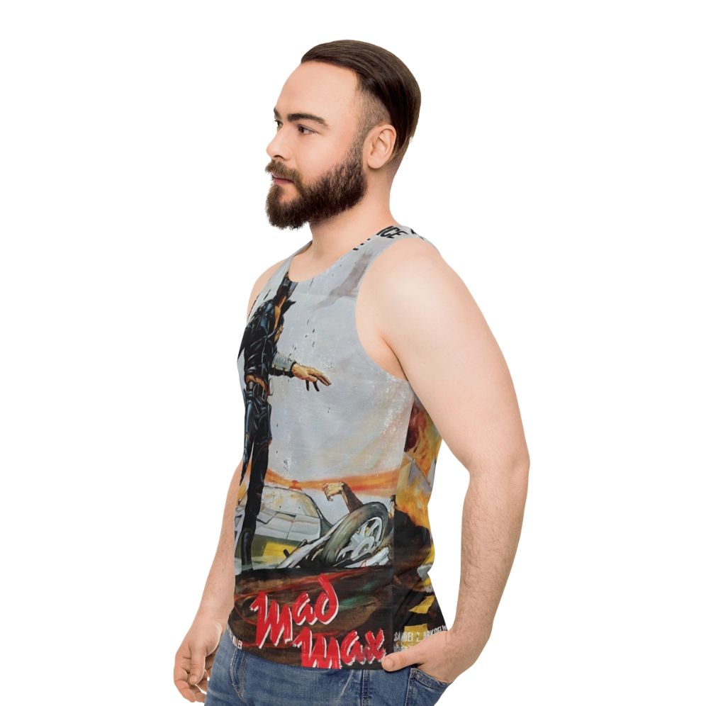 Mad Max distressed movie poster unisex tank top - men side