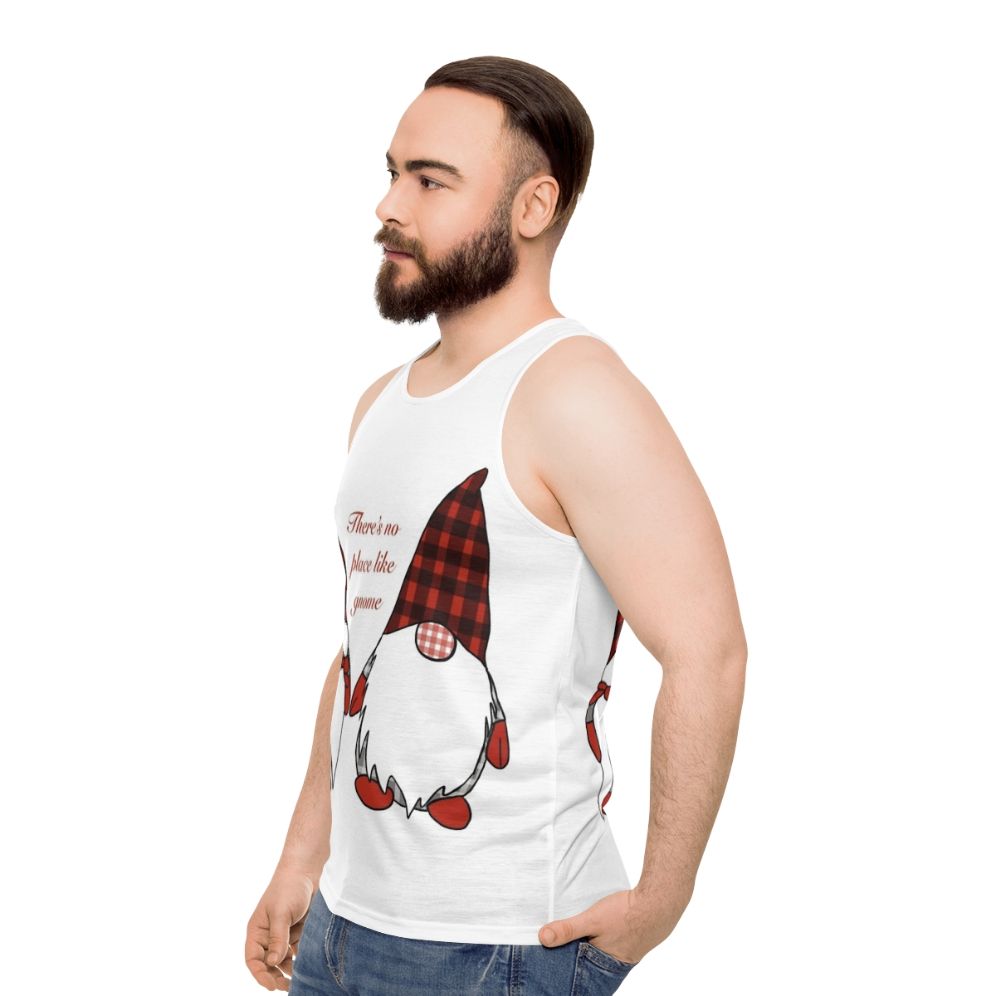 Festive gnome unisex tank top - men side