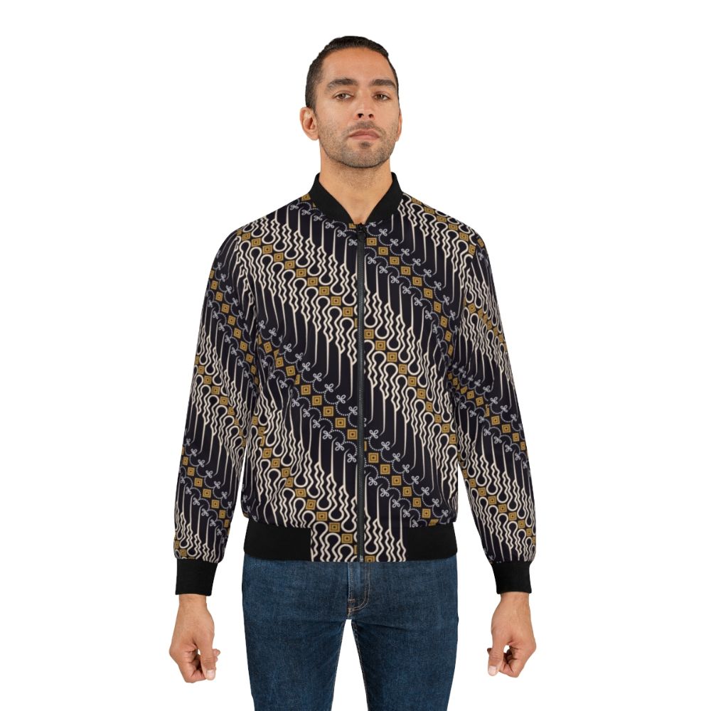 Batik parang pattern bomber jacket, featuring vibrant Javanese-inspired design - Lifestyle