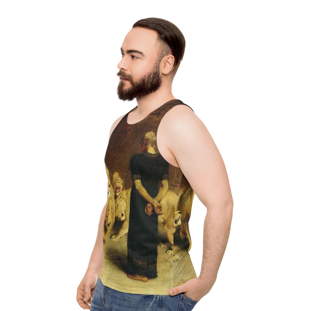 Vintage Christian Daniel in the Lions Den Unisex Tank Top - men side