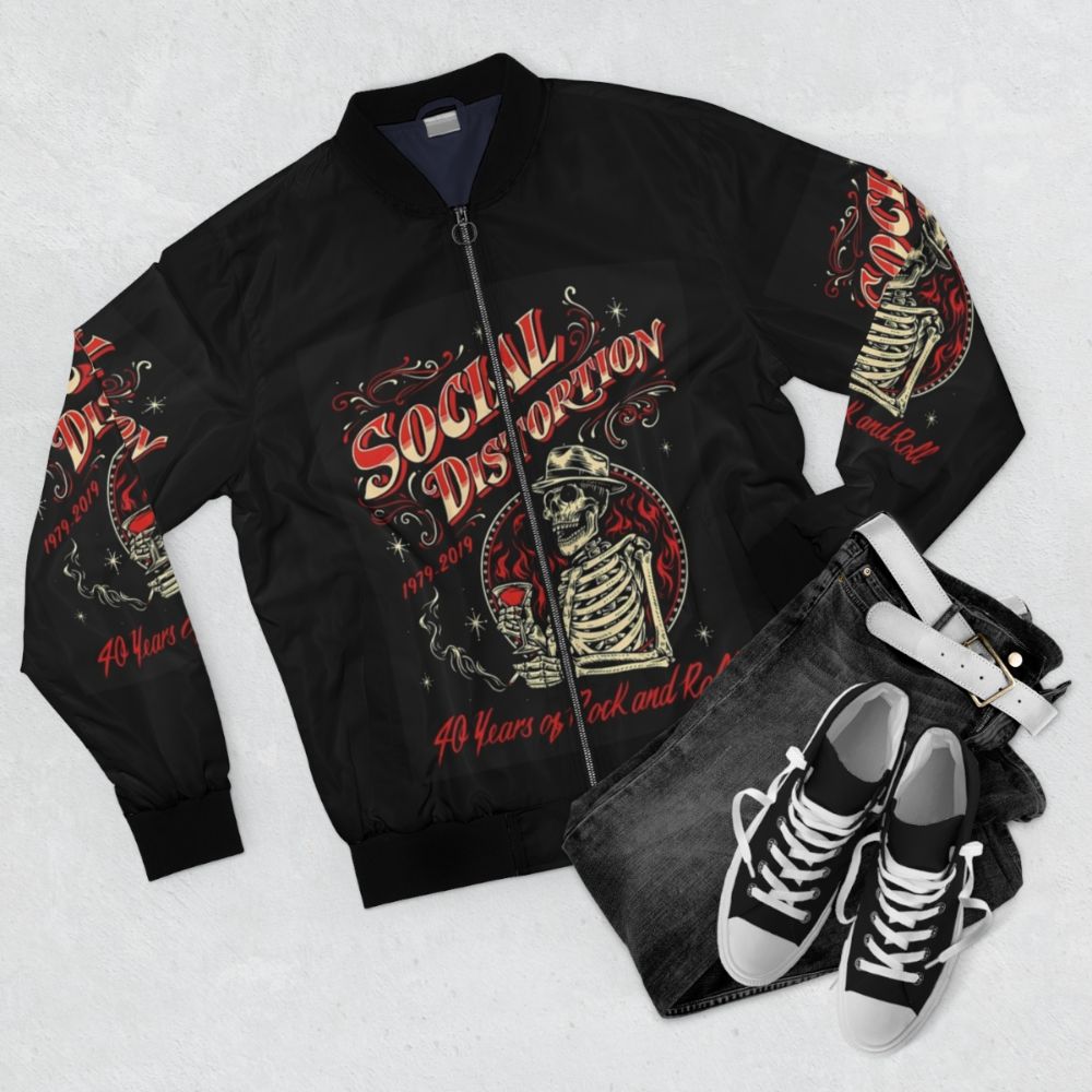 Social Distortion Band Merchandise - Bomber Jacket - Flat lay