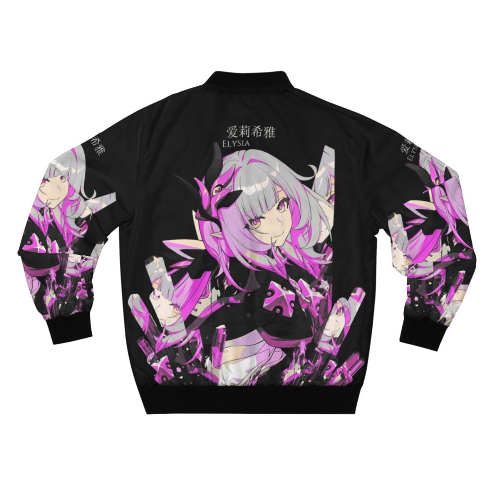 A stylish crystal-embellished bomber jacket inspired by the Honkai Impact character Elysia - Back