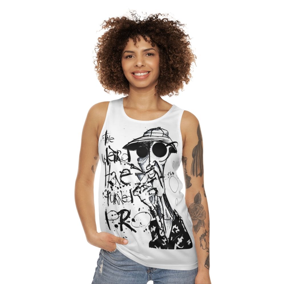 Gonzo Unisex Tank Top featuring Hunter S. Thompson and Ralph Steadman design - women