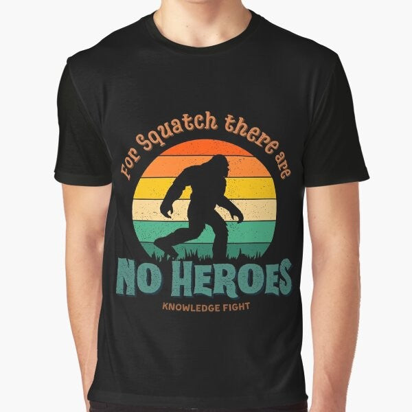 "Knowledge Fight Bigfoot Graphic T-Shirt - Uncover the Conspiracy with this Squatch-Inspired Design"