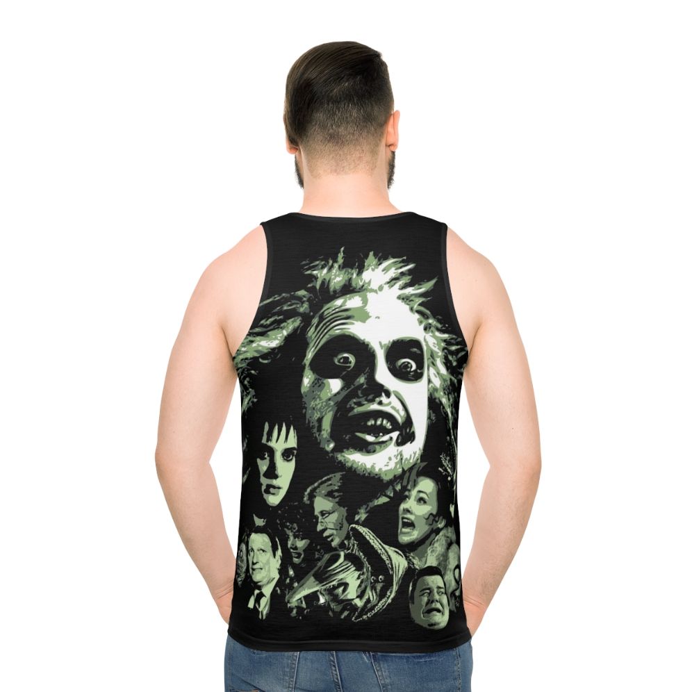 Beetlejuice unisex tank top featuring the iconic movie character - men back