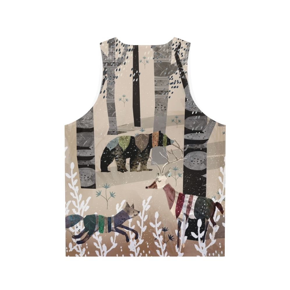 Watercolor forest animals unisex tank top - Back