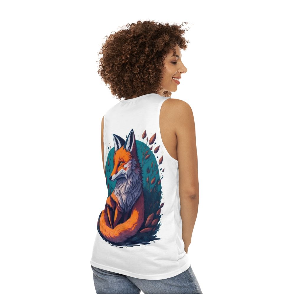 Legendary Fox Unisex Tank Top with Pastel Watercolor Fantasy Design - women back