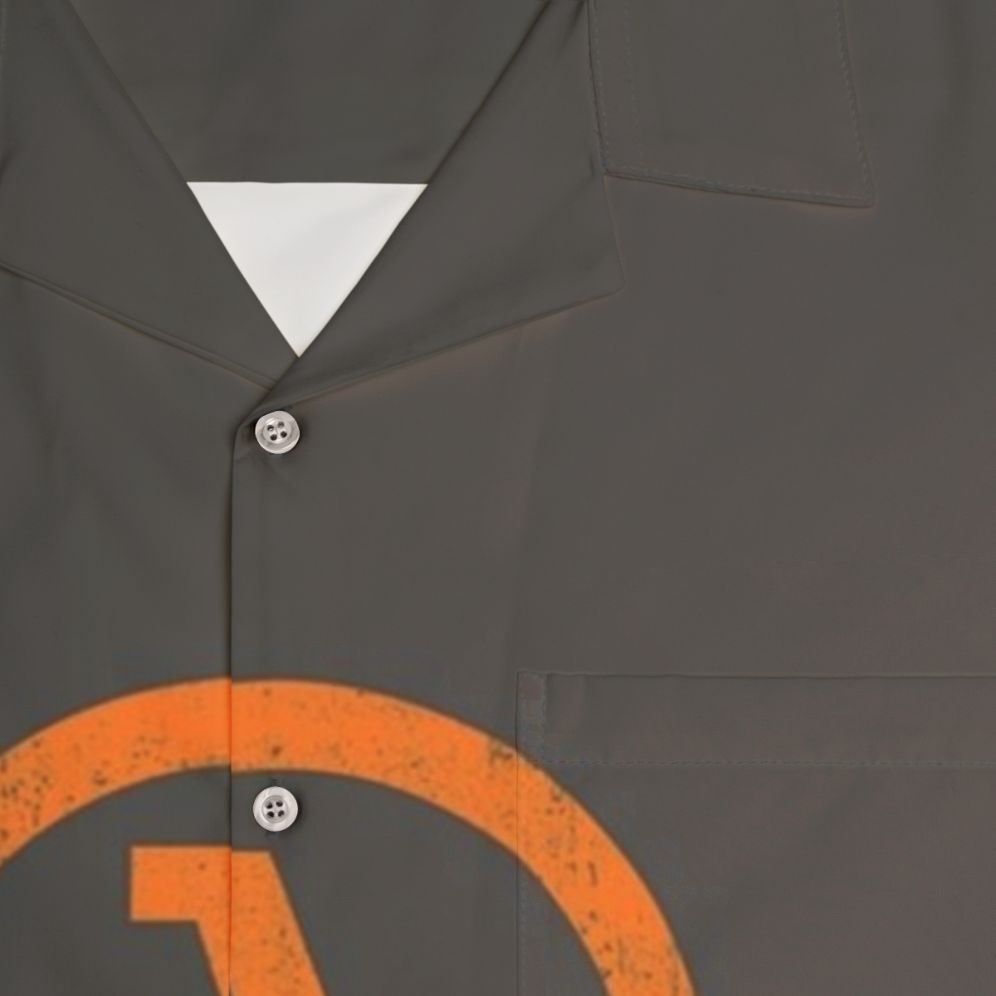 Half Life Lambda Symbol Hawaiian Shirt - Detail